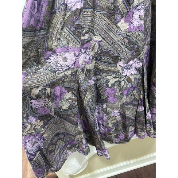 VTG Michelle Stuart Dolman Sleeve Floral Dress 8 100% Rayon Cottage Retro Boho - Picture 6 of 9